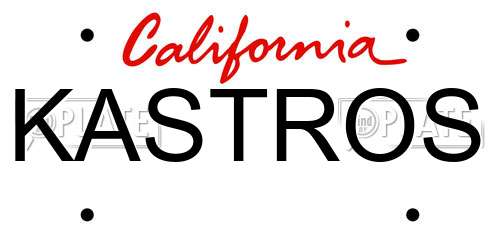 KASTROS California License Plate