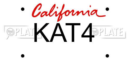 KAT4 California License Plate