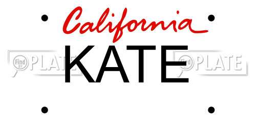KATE California License Plate