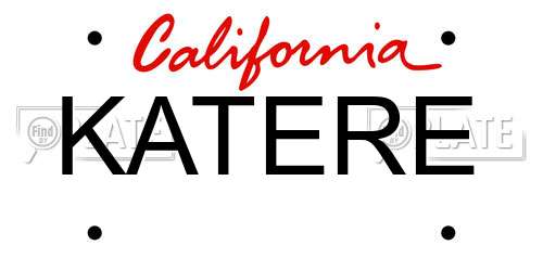 KATERE California License Plate