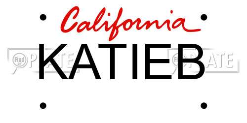 KATIEB California License Plate