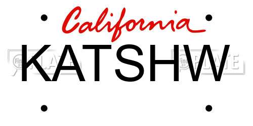 KATSHW California License Plate