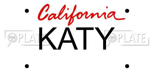 KATY California License Plate