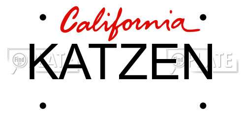 KATZEN California License Plate