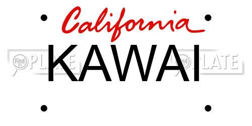 KAWAI California License Plate