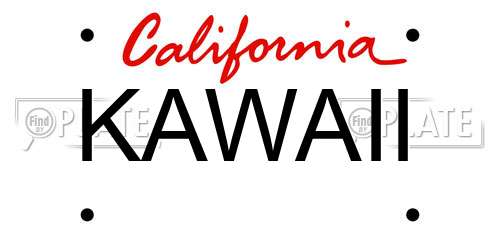 KAWAII California License Plate