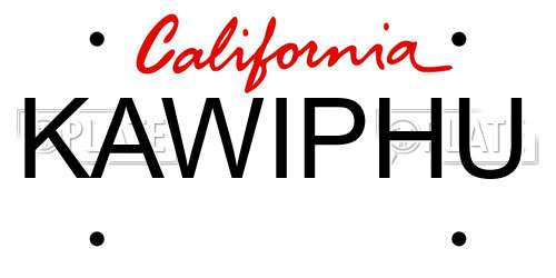 KAWIPHU California License Plate