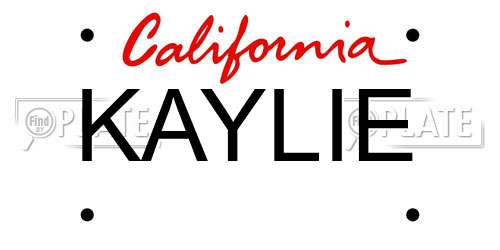 KAYLIE California License Plate