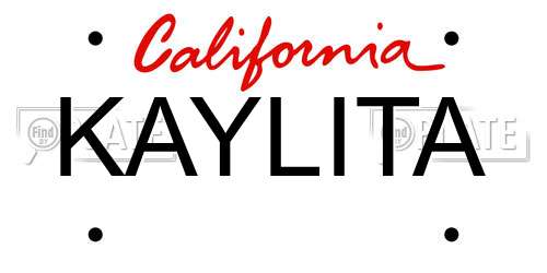KAYLITA California License Plate