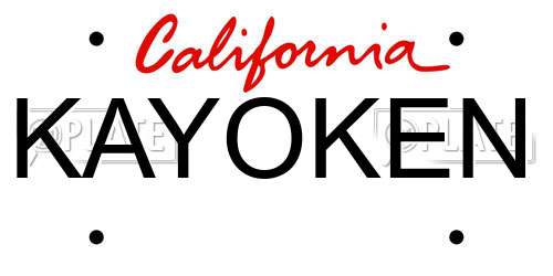 KAYOKEN California License Plate