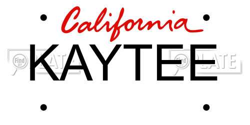 KAYTEE California License Plate