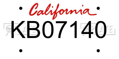 KB07140 California License Plate