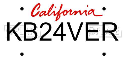 KB24VER California License Plate