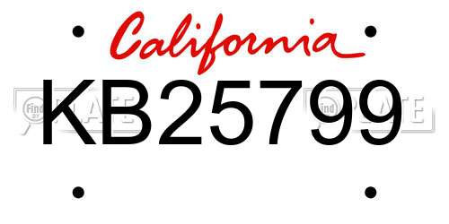 KB25799 California License Plate