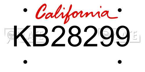 KB28299 California License Plate