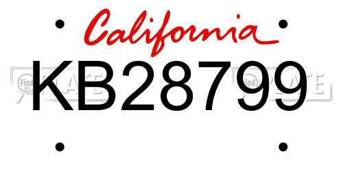 KB28799 California License Plate