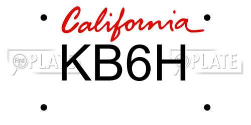 KB6H California License Plate