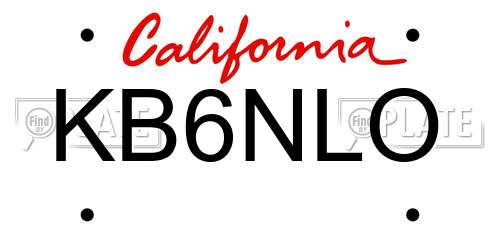 KB6NLO California License Plate