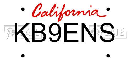 KB9ENS California License Plate