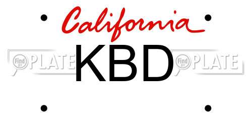 KBD California License Plate