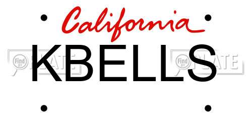 KBELLS California License Plate