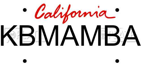 KBMAMBA California License Plate