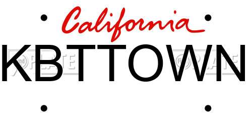 KBTTOWN California License Plate