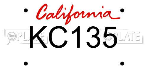 KC135 California License Plate