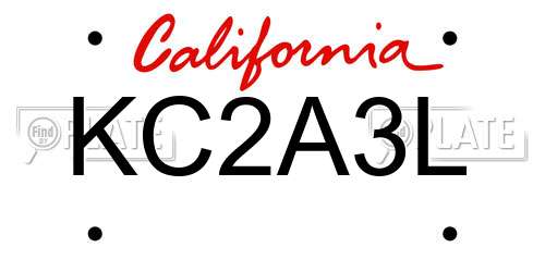 KC2A3L California License Plate
