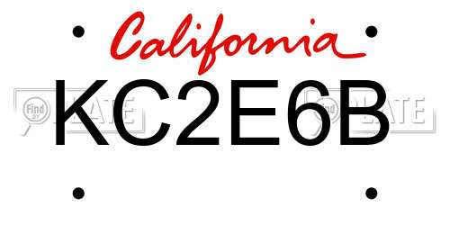 KC2E6B California License Plate