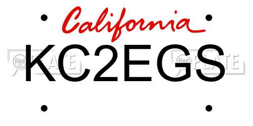 KC2EGS California License Plate
