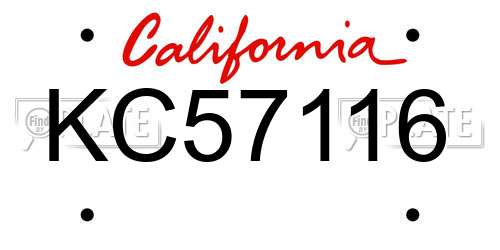 KC57116 California License Plate