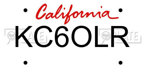 KC6OLR California License Plate