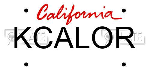 KCALOR California License Plate