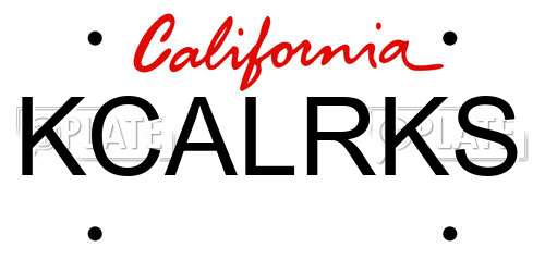 KCALRKS California License Plate
