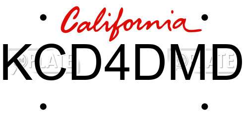 KCD4DMD California License Plate
