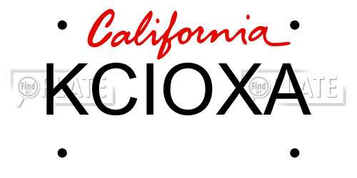 KCIOXA California License Plate