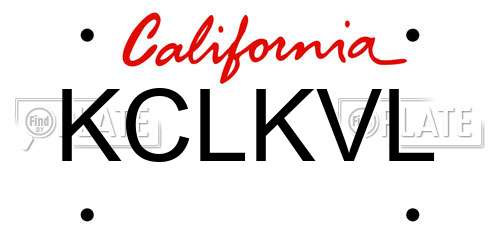 KCLKVL California License Plate