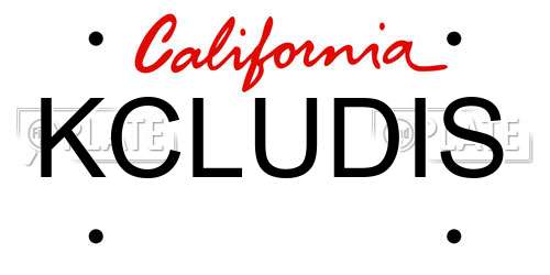 KCLUDIS California License Plate