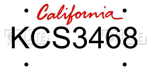 KCS3468 California License Plate