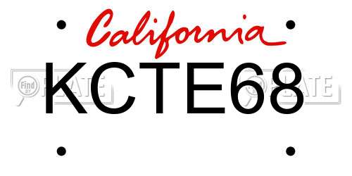 KCTE68 California License Plate