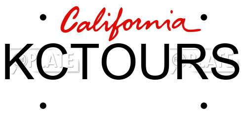 KCTOURS California License Plate