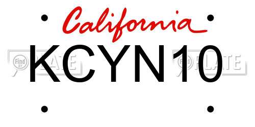 KCYN10 California License Plate