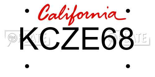 KCZE68 California License Plate