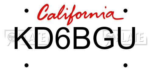 KD6BGU California License Plate