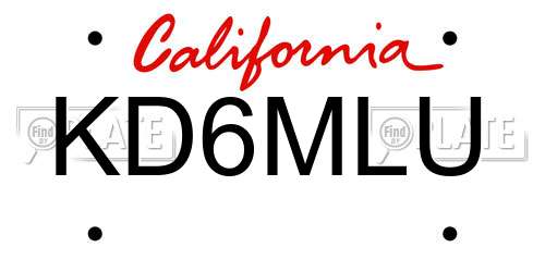 KD6MLU California License Plate