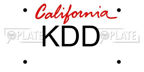KDD California License Plate