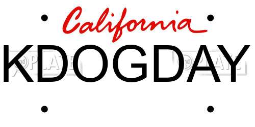 KDOGDAY California License Plate
