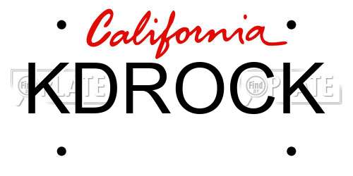 KDROCK California License Plate