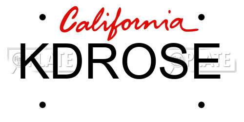 KDROSE California License Plate